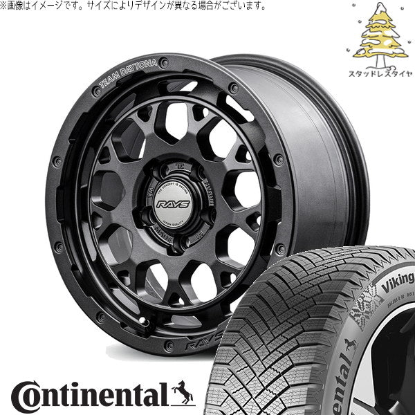 コンチネンタル バイキングコンタクト8 225/40R18 ＋ チームデイトナ M9+ SPEC-M セミグロススーパーダークガンメタ 18インチ 7.5J +38 5H114.3P スタッドレス・ホイール4本セット。1枚目。
