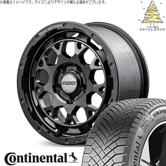 コンチネンタル バイキングコンタクト エイト (VikingContact8) 225/55R18 ＋ チームデイトナ M9+ SPEC-M セミグロススーパーダークガンメタ 18インチ 7.5J +38 5H114.3P スタッドレス・ホイール4本セット。1枚目。
