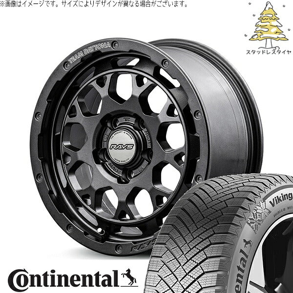 コンチネンタル バイキングコンタクト エイト (VikingContact8) 225/50R17 ＋ チームデイトナ M9+ SPEC-M セミグロススーパーダークガンメタ 17インチ 7.0J +40 5H114.3P スタッドレス・ホイール4本セット。1枚目。