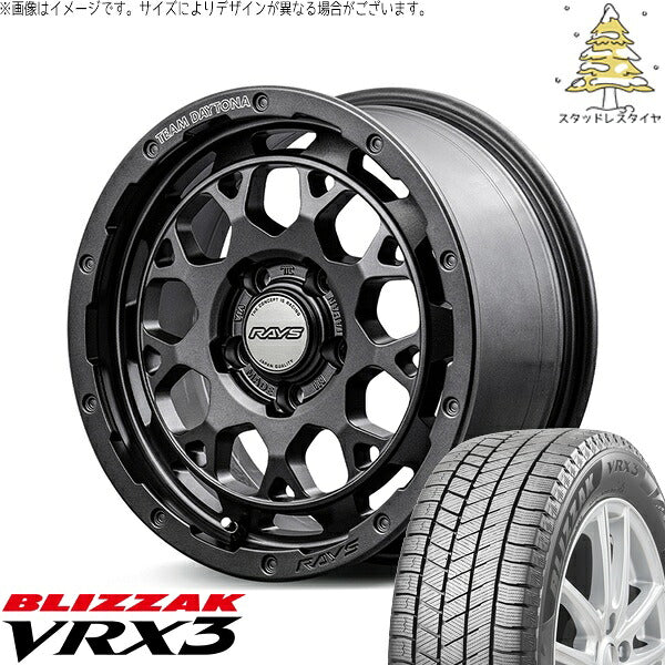 ブリヂストン ブリザック VRX3 (BLIZZAK VRX3) 225/45R17 ＋ チームデイトナ M9+ SPEC-M セミグロススーパーダークガンメタ 17インチ 7.0J +40 5H114.3P スタッドレス・ホイール4本セット。1枚目。