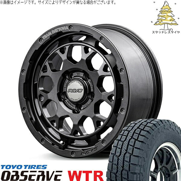 トーヨータイヤ オブザーブ W/T-R (OBSERVE WTR) 235/70R16 ＋ チームデイトナ M9+ SPEC-M セミグロススーパーダークガンメタ 16インチ 7.0J +37 5H114.3P スタッドレス・ホイール4本セット。1枚目。