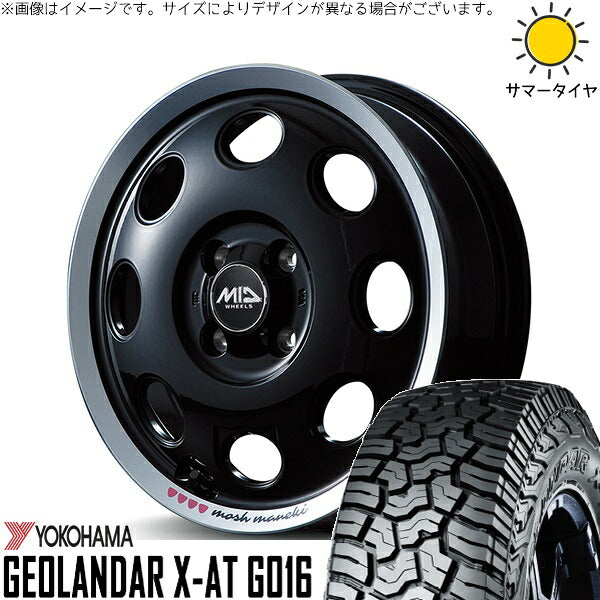 ヨコハマタイヤ ジオランダー X-A/T G016 (GEOLANDAR X-A/T G016) 165/65R14 ＋ MIDホイール モッシュ マネキ クロ 14インチ 4.5J +45 4H100P サマー・ホイール4本セット。1枚目。