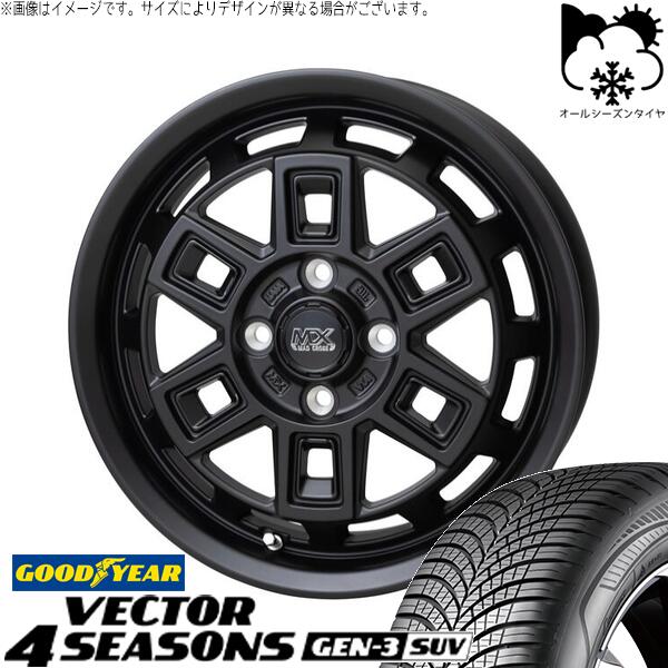 グッドイヤー ベクター4シーズンズ GEN-3 SUV 235/65R17 ＋ マッドクロス アイヴァー マットブラック 17インチ 7J +38 5H114.3P オールシーズン・ホイール4本セット。1枚目。