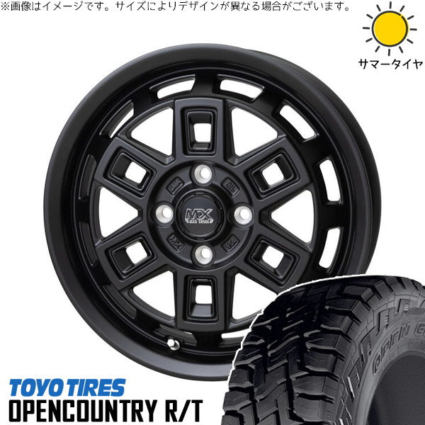 トーヨータイヤ オープンカントリー R/T 165/60R15 ＋ マッドクロス アイヴァー マットブラック 15インチ 4.5J +45 4H100P サマー・ホイール4本セット。1枚目。