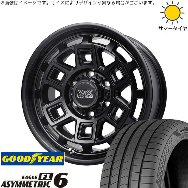 グッドイヤー イーグル F1 アシンメトリック6 225/45R17 ＋ マッドクロス アイヴァー マットブラック 17インチ 7J +38 5H114.3P サマー・ホイール4本セット。1枚目。