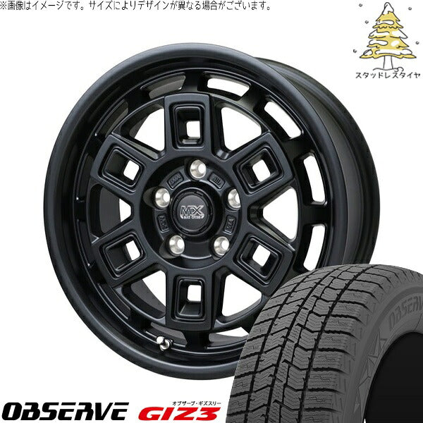 トーヨータイヤ オブザーブ GIZ3 205/65R16 ＋ マッドクロス アイヴァー マットブラック 16インチ 7J +38 5H114.3P スタッドレス・ホイール4本セット。1枚目。