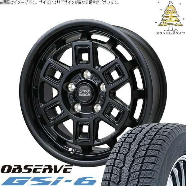 トーヨータイヤ オブザーブ Gsi-6 225/60R17 ＋ マッドクロス アイヴァー マットブラック 17インチ 7J +38 5H114.3P スタッドレス・ホイール4本セット。1枚目。