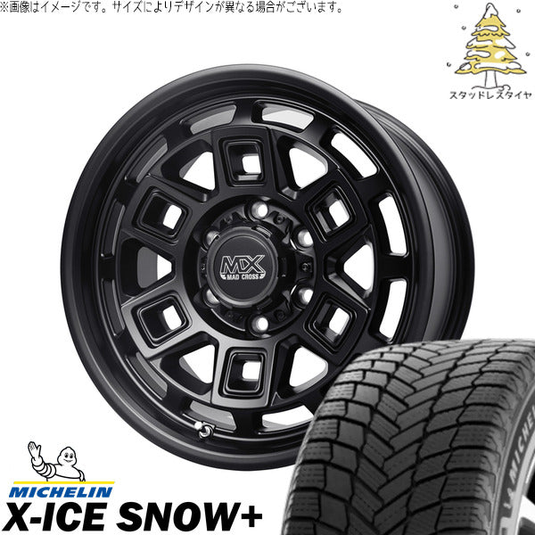 ミシュラン エックスアイス スノー+ 205/65R16 ＋ マッドクロス アイヴァー マットブラック 16インチ 7J +38 5H114.3P スタッドレス・ホイール4本セット。1枚目。
