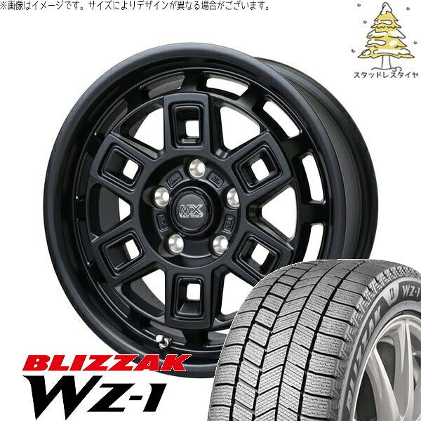 ブリヂストン ブリザック WZ-1 (BLIZZAK WZ-1) 215/60R16 ＋ マッドクロス アイヴァー マットブラック 16インチ 7.0J +38 5H114.3P スタッドレス・ホイール4本セット。1枚目。