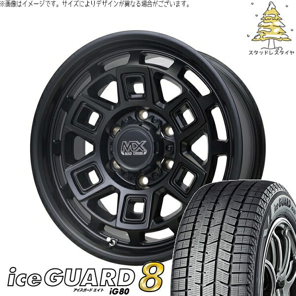 ヨコハマタイヤ アイスガードエイト IG80 215/65R16 ＋ マッドクロス アイヴァー マットブラック 16インチ 6.5J +48 6H139.7P スタッドレス・ホイール4本セット。1枚目。