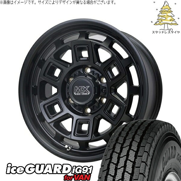 ヨコハマタイヤ アイスガード91 IG91 225/75R16 ＋ マッドクロス アイヴァー マットブラック 16インチ 5.5J +20 5H139.7P スタッドレス・ホイール4本セット。1枚目。