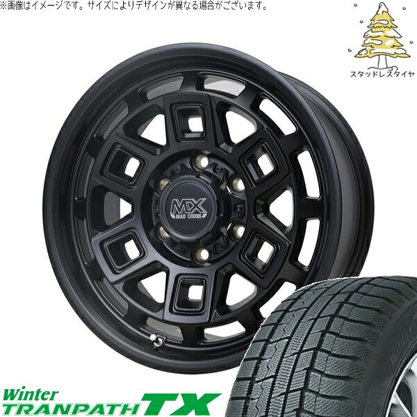 トーヨータイヤ ウィンタートランパス TX 215/70R16 ＋ マッドクロス アイヴァー マットブラック 16インチ 5.5J +20 5H139.7P スタッドレス・ホイール4本セット。1枚目。