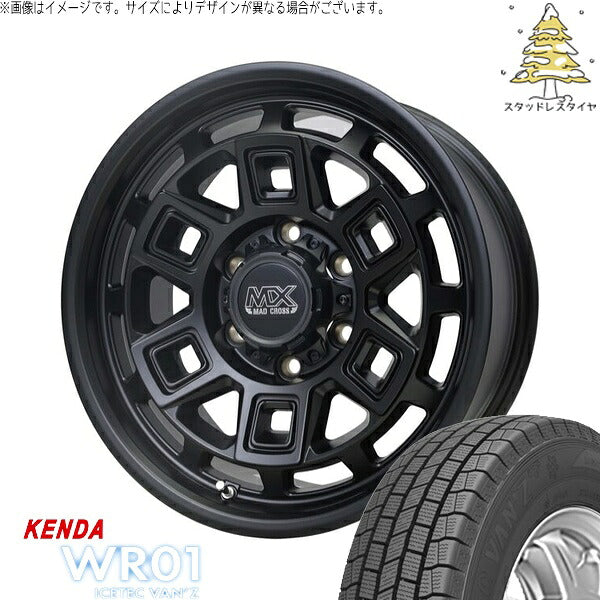 ケンダ アイステックバン WR01 195/80R15 ＋ マッドクロス アイヴァー マットブラック 15インチ 6J +44 6H139.7P スタッドレス・ホイール4本セット。1枚目。