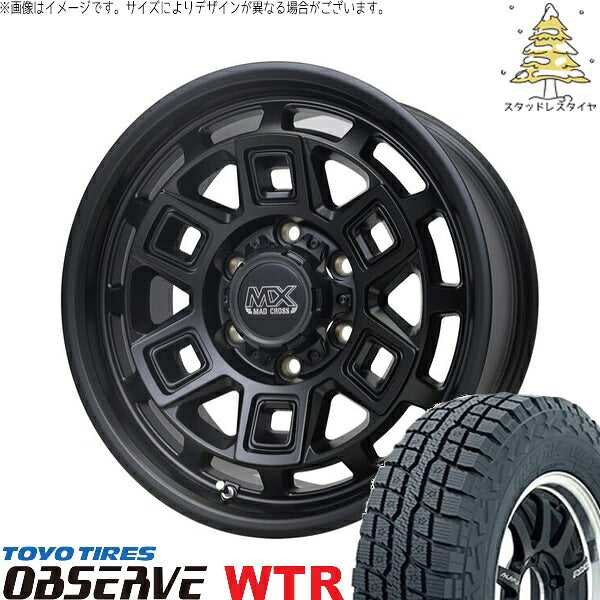 トーヨータイヤ オブザーブ W/T-R 225/70R16 ＋ マッドクロス アイヴァー マットブラック 16インチ 5.5J +20 5H139.7P スタッドレス・ホイール4本セット。1枚目。