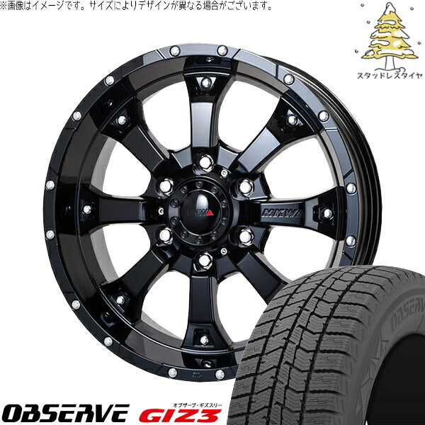 トーヨータイヤ オブザーブ GIZ3 205/55R16 ＋ MKW MK-46 グロスブラック 16インチ 7J +42 5H114.3P スタッドレス・ホイール4本セット。1枚目。