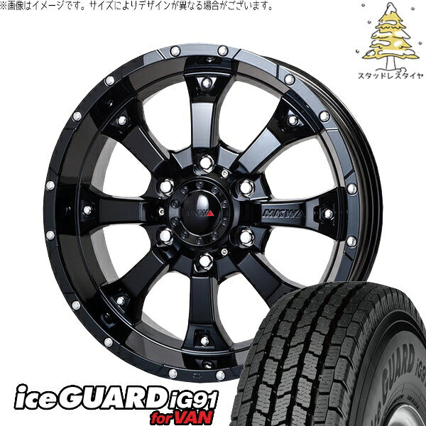 ヨコハマタイヤ アイスガード91 IG91 225/70R16 ＋ MKW MK-46 グロスブラック 16インチ 7J +42 5H114.3P スタッドレス・ホイール4本セット。1枚目。
