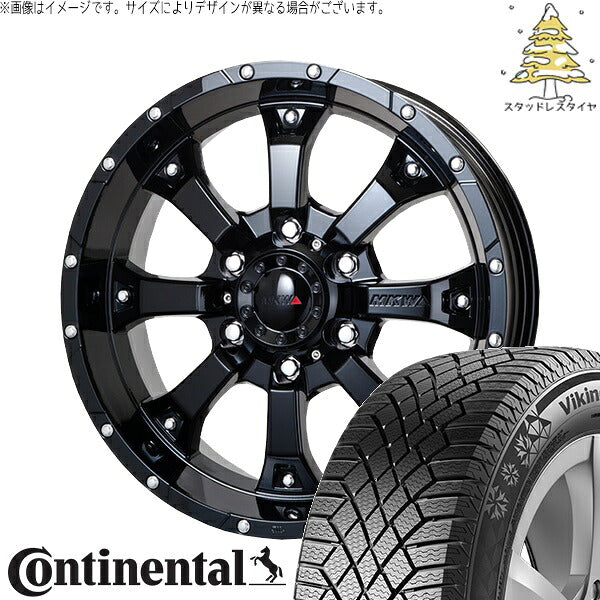コンチネンタル バイキングコンタクト7 215/70R16 ＋ MKW MK-46 グロスブラック 16インチ 7J +42 5H114.3P スタッドレス・ホイール4本セット。1枚目。