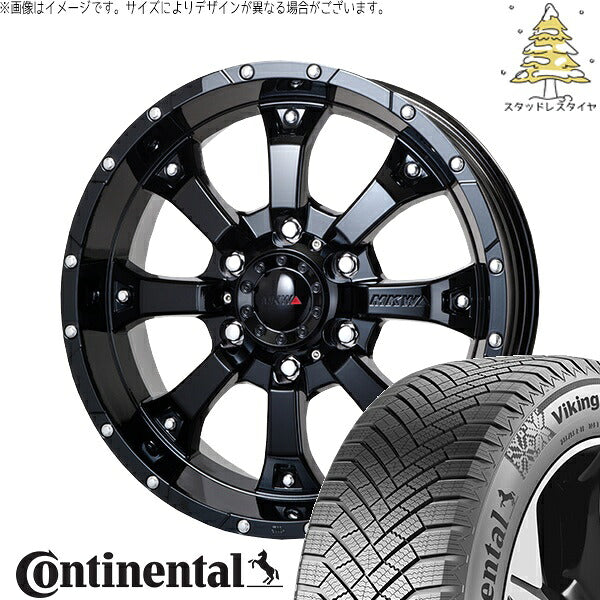 コンチネンタル バイキングコンタクト8 205/55R16 ＋ MKW MK-46 グロスブラック 16インチ 7J +42 5H114.3P スタッドレス・ホイール4本セット。1枚目。