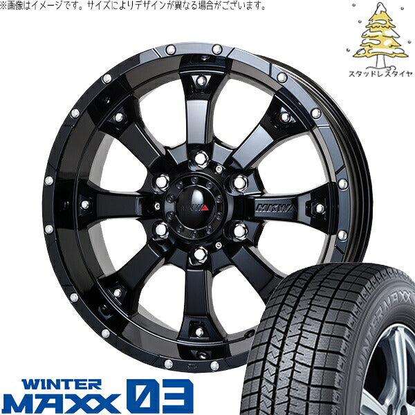 ダンロップ ウィンターマックス03 215/65R16 ＋ MKW MK-46 グロスブラック 16インチ 7J +42 5H114.3P スタッドレス・ホイール4本セット。1枚目。