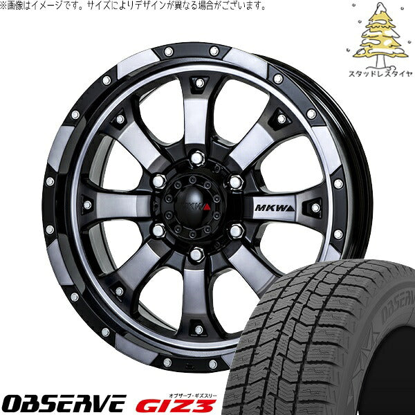 トーヨータイヤ オブザーブ GIZ3 215/60R16 ＋ MKW MK-46 ダイヤカットグラファイトクリア 16インチ 7J +42 5H114.3P スタッドレス・ホイール4本セット。1枚目。