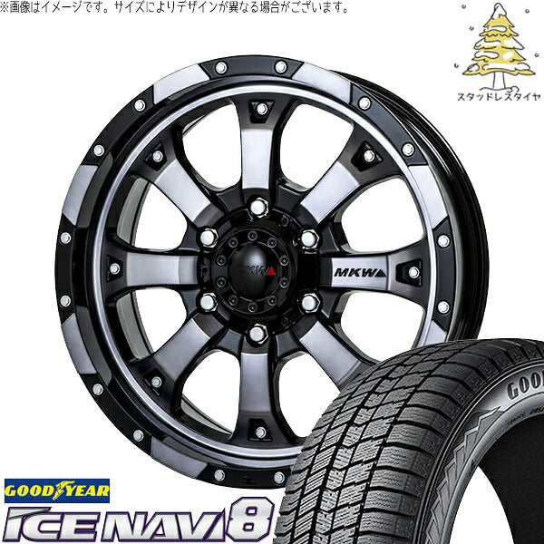 グッドイヤー アイスナビ8 215/65R16 ＋ MKW MK-46 ダイヤカットグラファイトクリア 16インチ 7J +42 5H114.3P スタッドレス・ホイール4本セット。1枚目。