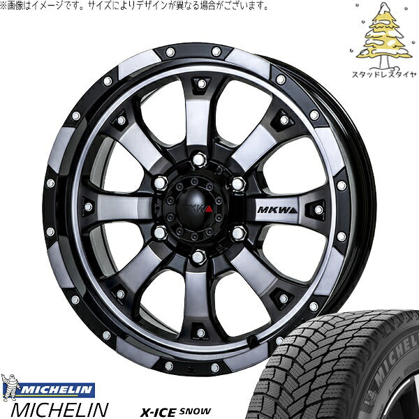 ミシュラン エックスアイス スノー 215/70R16 ＋ MKW MK-46 ダイヤカットグラファイトクリア 16インチ 7J +42 5H114.3P スタッドレス・ホイール4本セット。1枚目。
