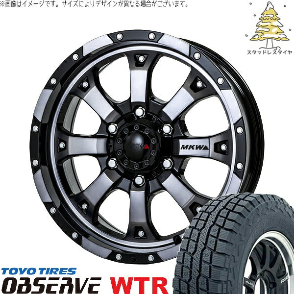 トーヨータイヤ オブザーブ W/T-R 225/70R16 ＋ MKW MK-46 ダイヤカットグラファイトクリア 16インチ 7J +42 5H114.3P スタッドレス・ホイール4本セット。1枚目。