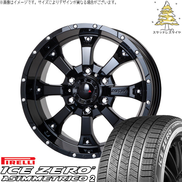 ピレリ アイスゼロアシンメトリコ2 215/65R16 ＋ MKW MK-46 グロスブラック 16インチ 7J +35 5H114.3P スタッドレス・ホイール4本セット。1枚目。