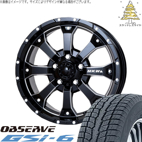 トーヨータイヤ オブザーブ Gsi-6 215/70R16 ＋ MKW MK-46 M/L+ ミルドブラック 16インチ 5.5J +22 5H139.7P スタッドレス・ホイール4本セット。1枚目。