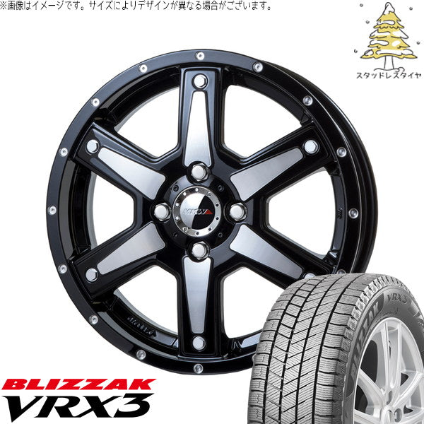 ブリヂストン ブリザック VRX3 165/60R15 ＋ MKW MK-56 ミルドマシンブラック 15インチ 4.5J +45 4H100P スタッドレス・ホイール4本セット。1枚目。