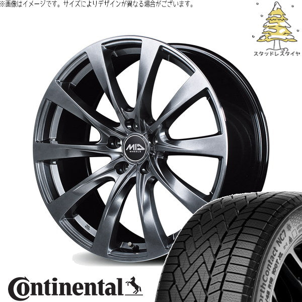 コンチネンタル ノースコンタクト NC7 235/60R18 ＋ MIDホイール レフィナーダ モーション2 ハイパーダークシルバー/リムエッジポリッシュ 18インチ 8J +45 5H114.3P スタッドレス・ホイール4本セット。1枚目。