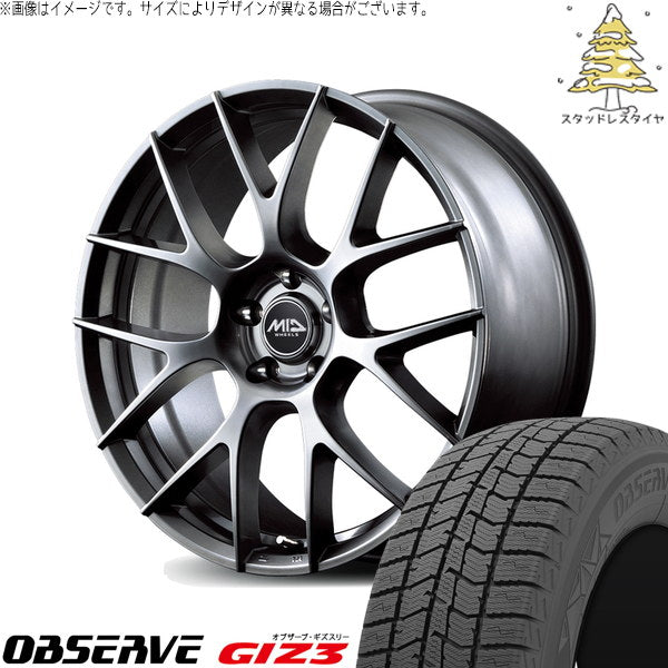 トーヨータイヤ オブザーブ GIZ3 235/55R19 ＋ MIDホイール レフィナーダ モーション3 ハイパーメタルコート 19インチ 7J +40 5H120P スタッドレス・ホイール4本セット。1枚目。