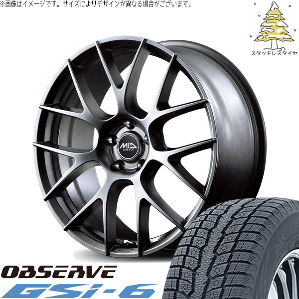 トーヨータイヤ オブザーブ Gsi-6 225/60R18 ＋ MIDホイール レフィナーダ モーション3 ハイパーメタルコート 18インチ 8J +42 5H114.3P スタッドレス・ホイール4本セット。1枚目。