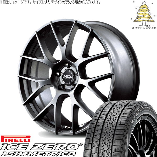 ピレリ アイスゼロアシンメトリコ 225/60R17 ＋ MIDホイール レフィナーダ モーション3 ハイパーメタルコート 17インチ 7J +40 5H114.3P スタッドレス・ホイール4本セット。1枚目。