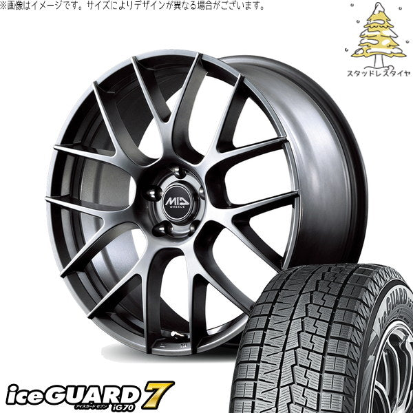 ヨコハマタイヤ アイスガードセブン IG70 195/50R19 ＋ MIDホイール レフィナーダ モーション3 ハイパーメタルコート 19インチ 7J +40 5H114.3P スタッドレス・ホイール4本セット。1枚目。