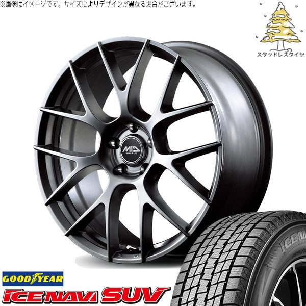 グッドイヤー アイスナビ SUV 225/55R19 ＋ MIDホイール レフィナーダ モーション3 ハイパーメタルコート 19インチ 7J +40 5H114.3P スタッドレス・ホイール4本セット。1枚目。