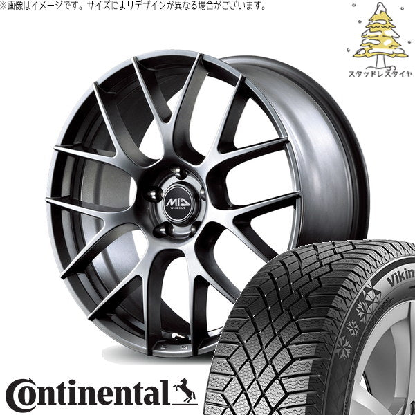 コンチネンタル バイキングコンタクト7 255/50R20 ＋ MIDホイール レフィナーダ モーション3 ハイパーメタルコート 20インチ 8.5J +44 5H114.3P スタッドレス・ホイール4本セット。1枚目。