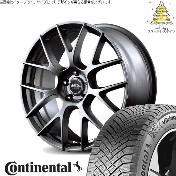 コンチネンタル バイキングコンタクト8 235/55R19 ＋ MIDホイール レフィナーダ モーション3 ハイパーメタルコート 19インチ 7J +40 5H114.3P スタッドレス・ホイール4本セット。1枚目。