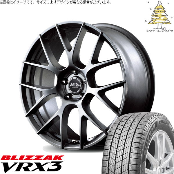 ブリヂストン ブリザック VRX3 225/60R18 ＋ MIDホイール レフィナーダ モーション3 ハイパーメタルコート 18インチ 8J +42 5H114.3P スタッドレス・ホイール4本セット。1枚目。