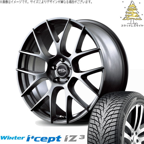 ハンコック ウィンターアイセプト IZ3 W636 235/50R18 ＋ MIDホイール レフィナーダ モーション3 ハイパーメタルコート 18インチ 8J +42 5H114.3P スタッドレス・ホイール4本セット。1枚目。