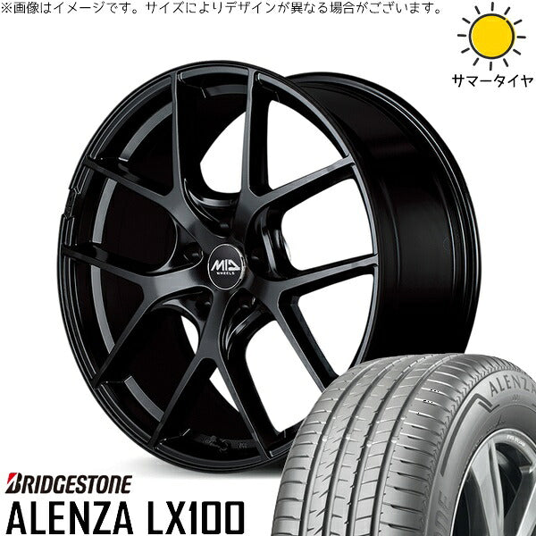 ブリヂストン アレンザ LX100 (ALENZA LX100) 235/60R18 ＋ MIDホイール レフィナーダ モーション4 グロスブラック 18インチ 8J +42 5H114.3P サマー・ホイール4本セット。1枚目。