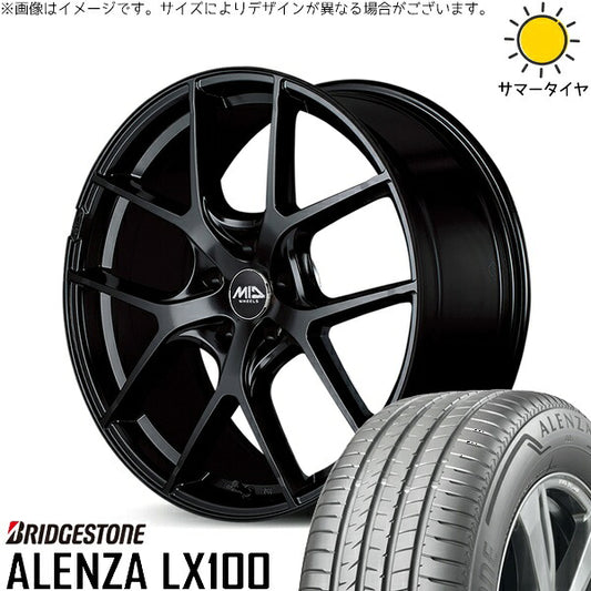 ブリヂストン アレンザ LX100 (ALENZA LX100) 235/60R18 ＋ MIDホイール レフィナーダ モーション4 グロスブラック 18インチ 8J +42 5H114.3P サマー・ホイール4本セット。1枚目。