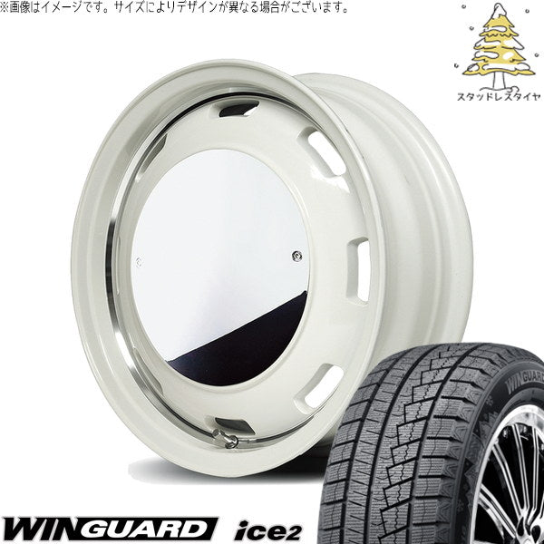 ネクセン ウィンガード アイス2 165/55R14 ＋ MIDホイール ガルシア シスコ ムーン オールドイングリッシュ/リムヴァーレイポリッシュ 14インチ 4.5J +45 4H100P スタッドレス・ホイール4本セット。1枚目。