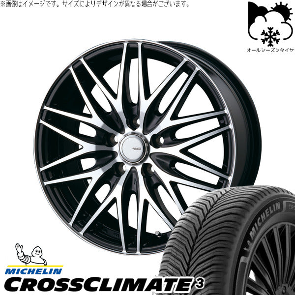ミシュラン CROSSCLIMATE 3 225/60R17 ＋ アヴェント MR-10 ブラックポリッシュ 17インチ 7.0J +53 5H114.3P オールシーズン・ホイール4本セット。1枚目。