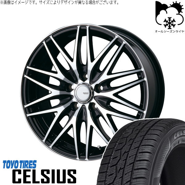 トーヨータイヤ セルシアス 225/55R18 ＋ アヴェント MR-10 ブラックポリッシュ 18インチ 7.5J +38 5H114.3P オールシーズン・ホイール4本セット。1枚目。