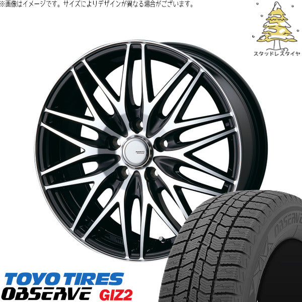 トーヨータイヤ OBSERVE 225/55R17 ＋ アヴェント MR-10 ブラックポリッシュ 17インチ 7.0J +53 5H114.3P スタッドレス・ホイール4本セット。1枚目。
