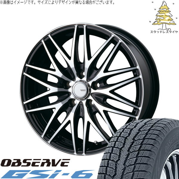 トーヨータイヤ オブザーブ Gsi-6 225/60R18 ＋ アヴェント MR-10 ブラックポリッシュ 18インチ 7.5J +48 5H114.3P スタッドレス・ホイール4本セット。1枚目。