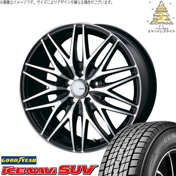 グッドイヤー アイスナビ SUV 235/60R18 ＋ アヴェント MR-10 ブラックポリッシュ 18インチ 7.5J +38 5H114.3P スタッドレス・ホイール4本セット。1枚目。