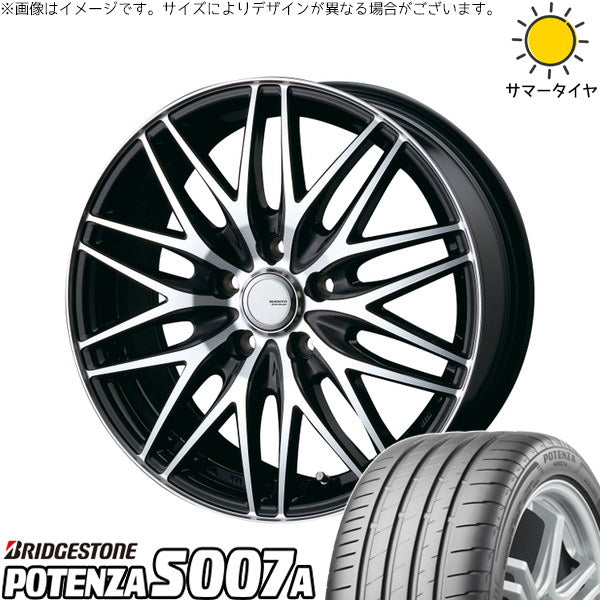 ブリヂストン ポテンザ S007A 215/55R17 ＋ アヴェント MR-10 ブラックポリッシュ 17インチ 7.0J +38 5H114.3P サマー・ホイール4本セット。1枚目。