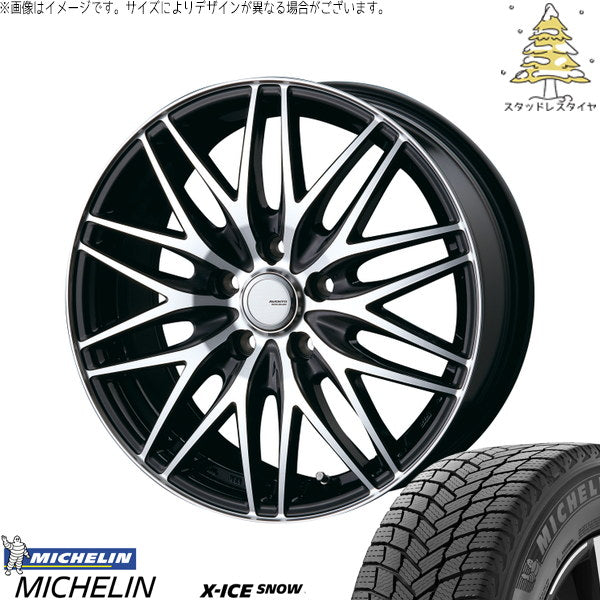 ミシュラン エックスアイス スノー 215/50R18 ＋ アヴェント MR-10 ブラックポリッシュ 18インチ 7.5J +48 5H114.3P スタッドレス・ホイール4本セット。1枚目。